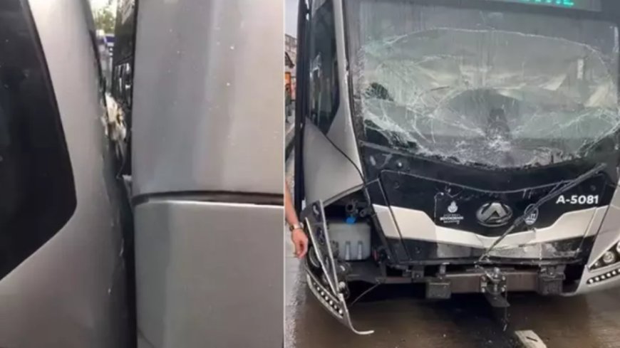 Avcılar'da metrobüs kaza yaptı!